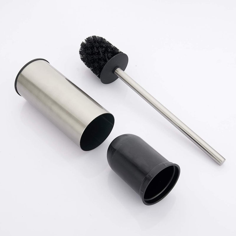 BGL Toilet Brush Holder Brushed Nickel, Stainless Steel 304 Brushed Nickel Round Freestanding Toilet Bowl Brush and Holder for Bathroom - Image 5